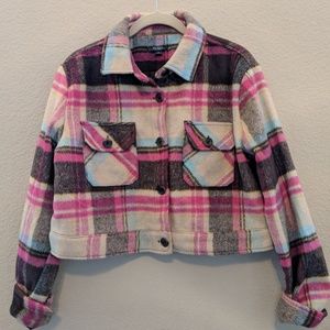 Cropped Plaid Jacket